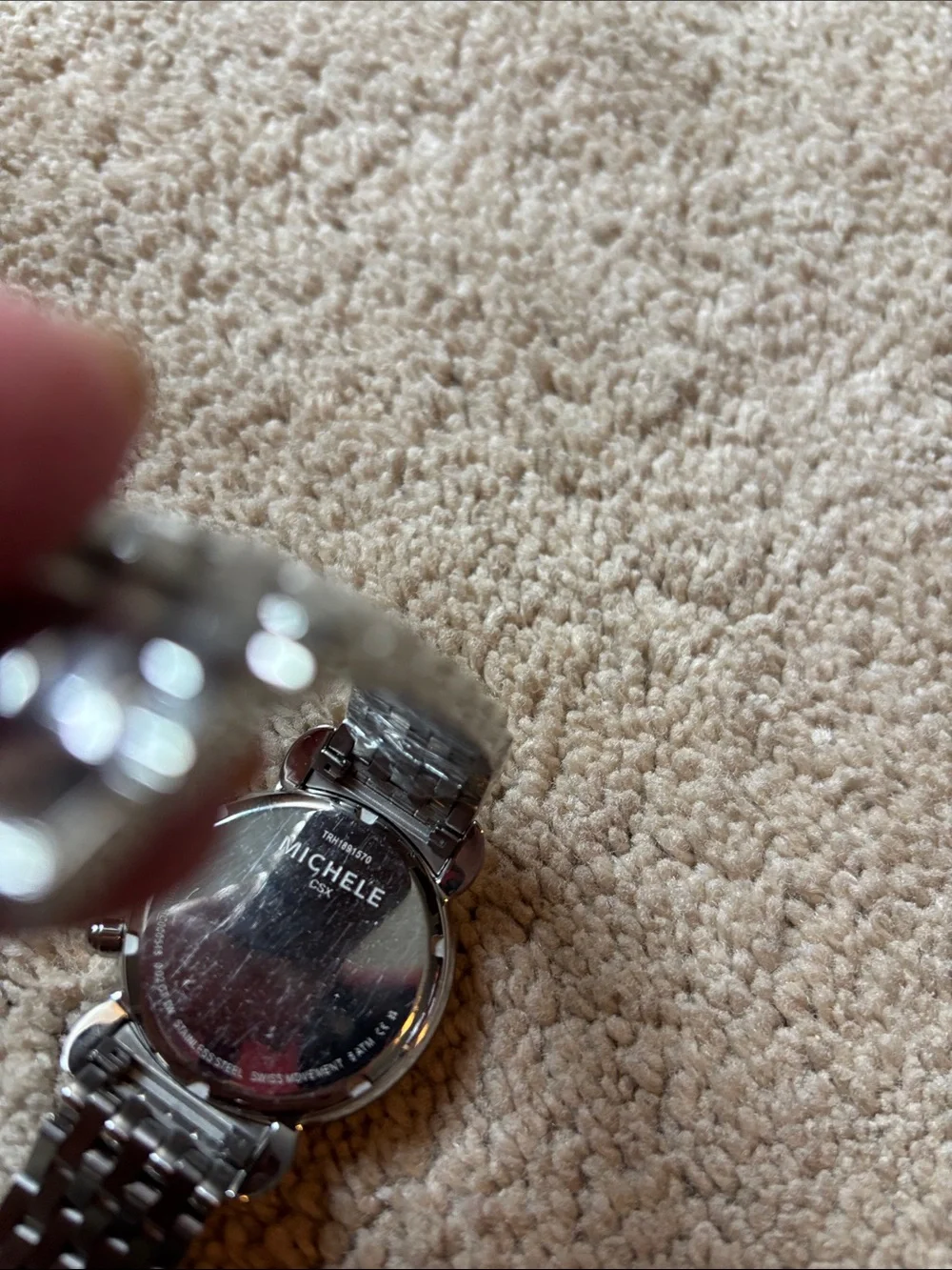 Michele CSX silver tone watch